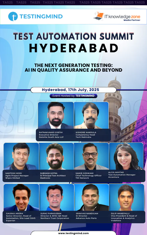 Test Automation Summit - HYDERABAD | The Next Generation Testing: AI in Quality Assurance and Beyond